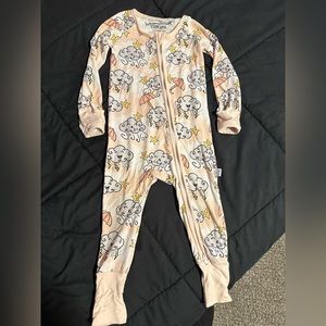 Whimsical Threads stormy pink bamboo convertible footie